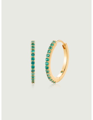 OBY Emerald Pave Huggie Hoop Earrings des créatures d'habitude