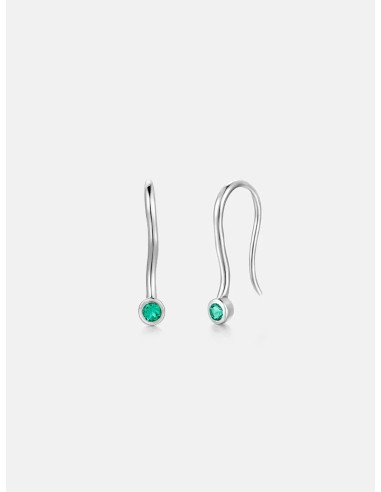 Emerald  Solitaire Silver Stud Earrings 50-70% off 