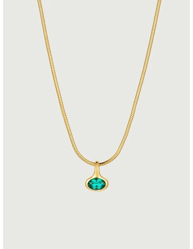 Oval Emerald Charm Necklace prix pour 