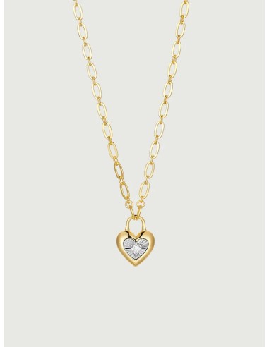 Moissanite Heart Lock Charm Necklace online