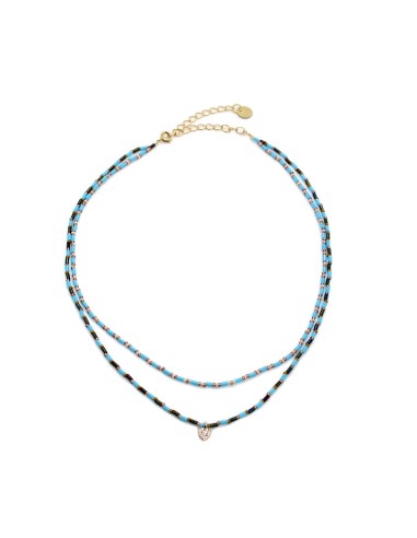 Duo Necklace with Heart / Turquoise la chaussure