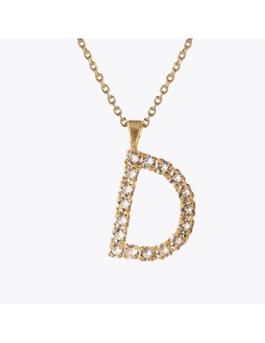 Letter Necklace D / Crystal de France