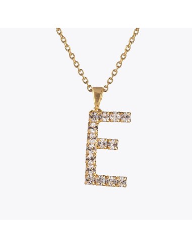 Letter Necklace E / Crystal de France