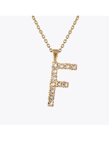 Letter Necklace F / Crystal les ctes