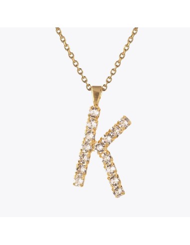 Letter Necklace K / Crystal les ctes