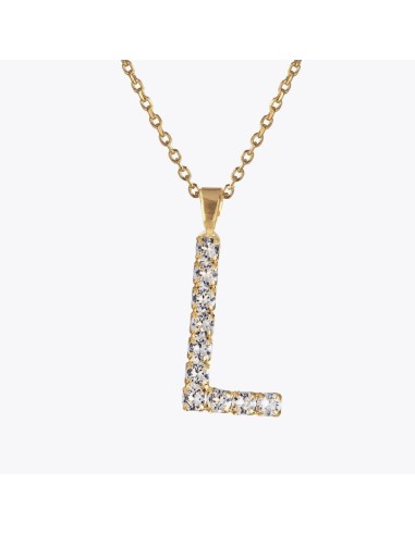 Letter Necklace L / Crystal plus qu'un jeu 