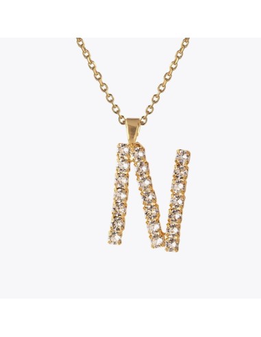 Letter Necklace N / Crystal Livraison rapide