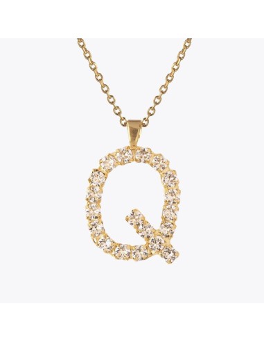 Letter Necklace Q / Crystal En savoir plus