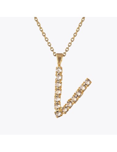 Letter Necklace V / Crystal Profitez des Offres !