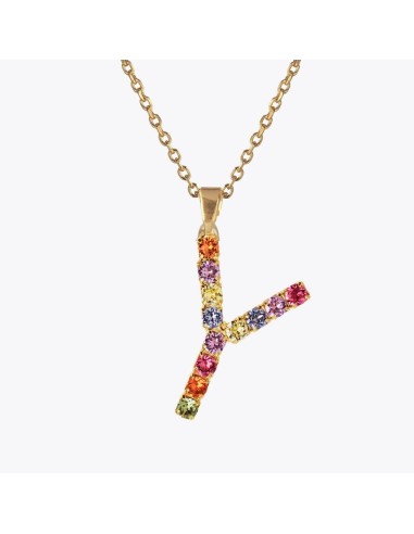 Letter Necklace Y / Rainbow Combo de votre