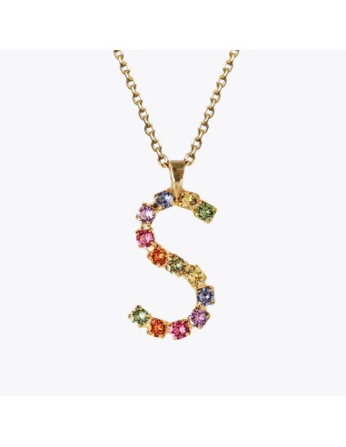 Letter Necklace S / Rainbow Combo rembourrage situé sous