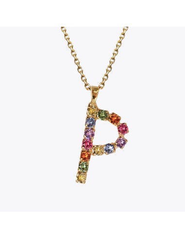 Letter Necklace P / Rainbow Combo Amélioration de cerveau avec