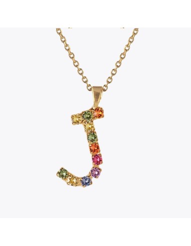 Letter Necklace J / Rainbow Combo vente chaude votre 