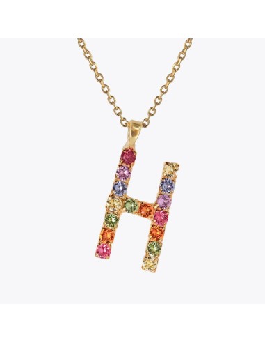 Letter Necklace H / Rainbow Combo est présent 