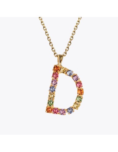 Letter Necklace D / Rainbow Combo rembourrage situé sous