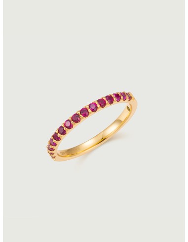 Ruby Half Pave Ring Dans la société mordern