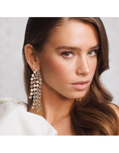 Rosanna Earrings / White Combo brillant des détails fins