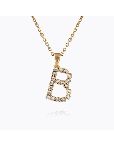 Mini Letter Necklace B / Crystal solde