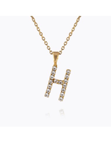 Mini Letter Necklace H / Crystal offre 