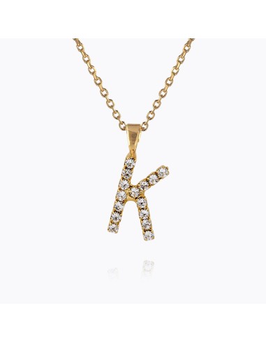 Mini Letter Necklace K / Crystal livraison gratuite