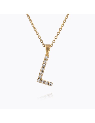 Mini Letter Necklace L / Crystal les ctes