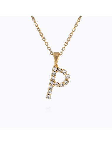 Mini Letter Necklace P / Crystal de pas cher