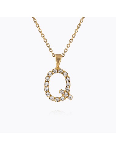 Mini Letter Necklace Q / Crystal le concept de la Pate a emporter 