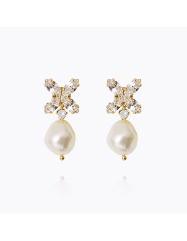 Honey Bee Earrings / Pearl + Crystal pas cheres