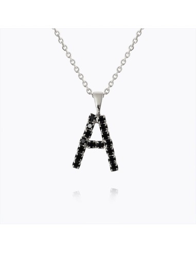 Mini Letter Necklace A / Black votre restaurant rapide dans 