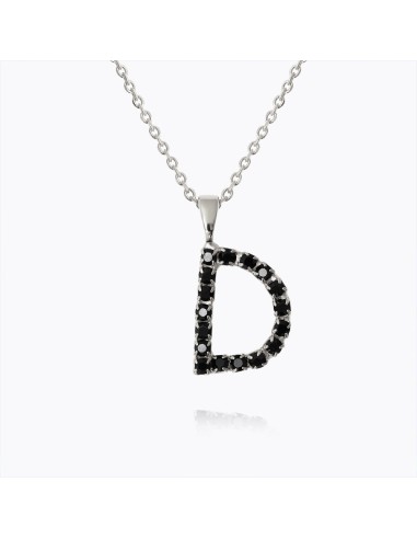 Mini Letter Necklace D / Black les ctes