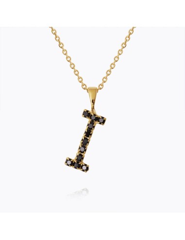 Mini Letter Necklace I / Black Comparez plus de prix