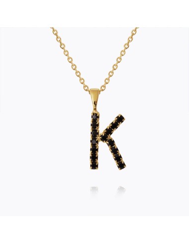 Mini Letter Necklace K / Black l'achat 