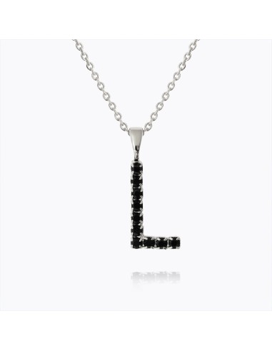 Mini Letter Necklace L / Black ou a consommer sur place