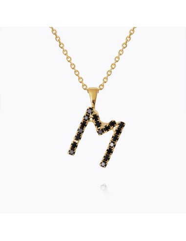 Mini Letter Necklace M / Black en ligne