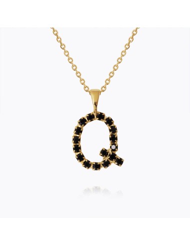 Mini Letter Necklace Q / Black ouvre sa boutique