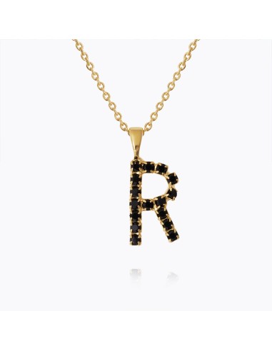 Mini Letter Necklace R / Black des créatures d'habitude