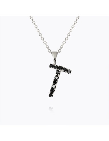 Mini Letter Necklace T / Black les ligaments