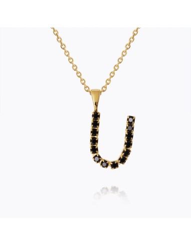 Mini Letter Necklace U / Black Paris Déstockage Promo