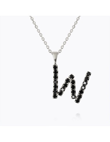 Mini Letter Necklace W / Black Profitez des Offres !