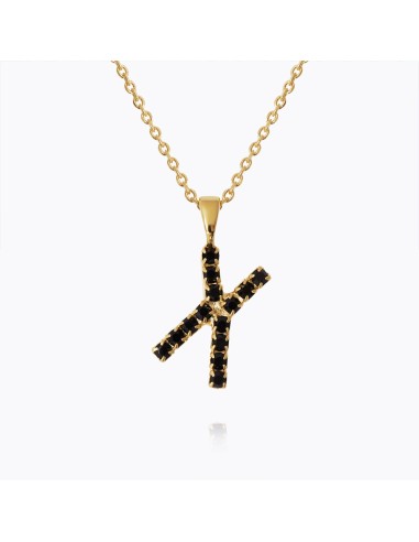 Mini Letter Necklace X / Black de la marque