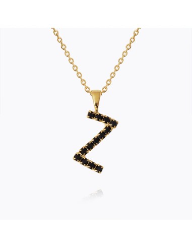 Mini Letter Necklace Z / Black solde