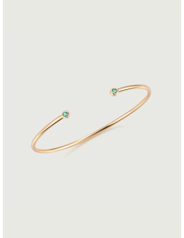 Bezel Set Emerald Bangle pas chere