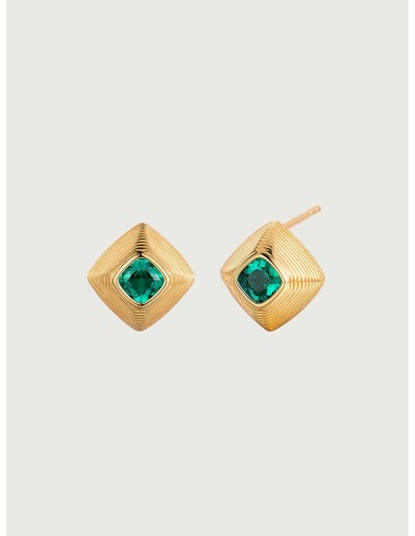 Emerald Button Stud Earrings À commander