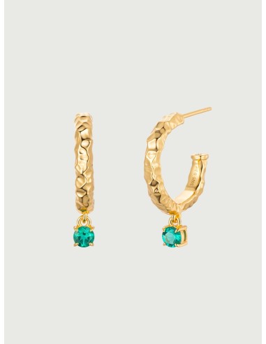 Hammer Emerald Drop Hoop Earrings acheter