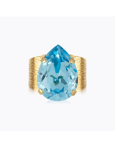 Classic Drop Ring / Aquamarine les ctes