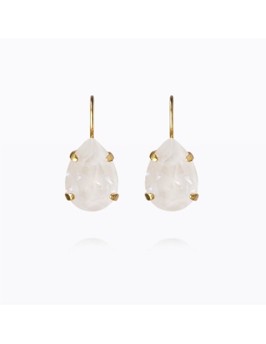 Mini Drop Clasp Earrings / Electric White français