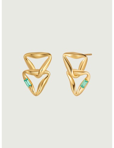 Emerald Overlapped Triangle Earrings Venez acheter