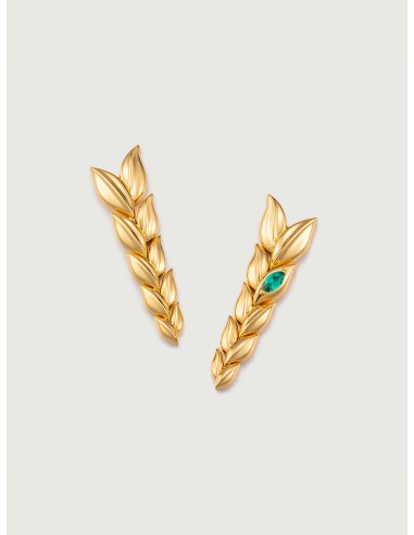 Emerald ear of wheat Drop Earrings Comparez plus de prix