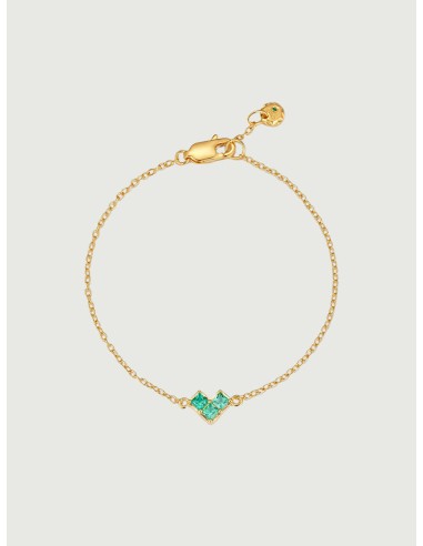 Princess Cut Emerald Heart Bracelet de l' environnement