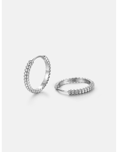 Beaded Silver Hoop Earrings de la marque